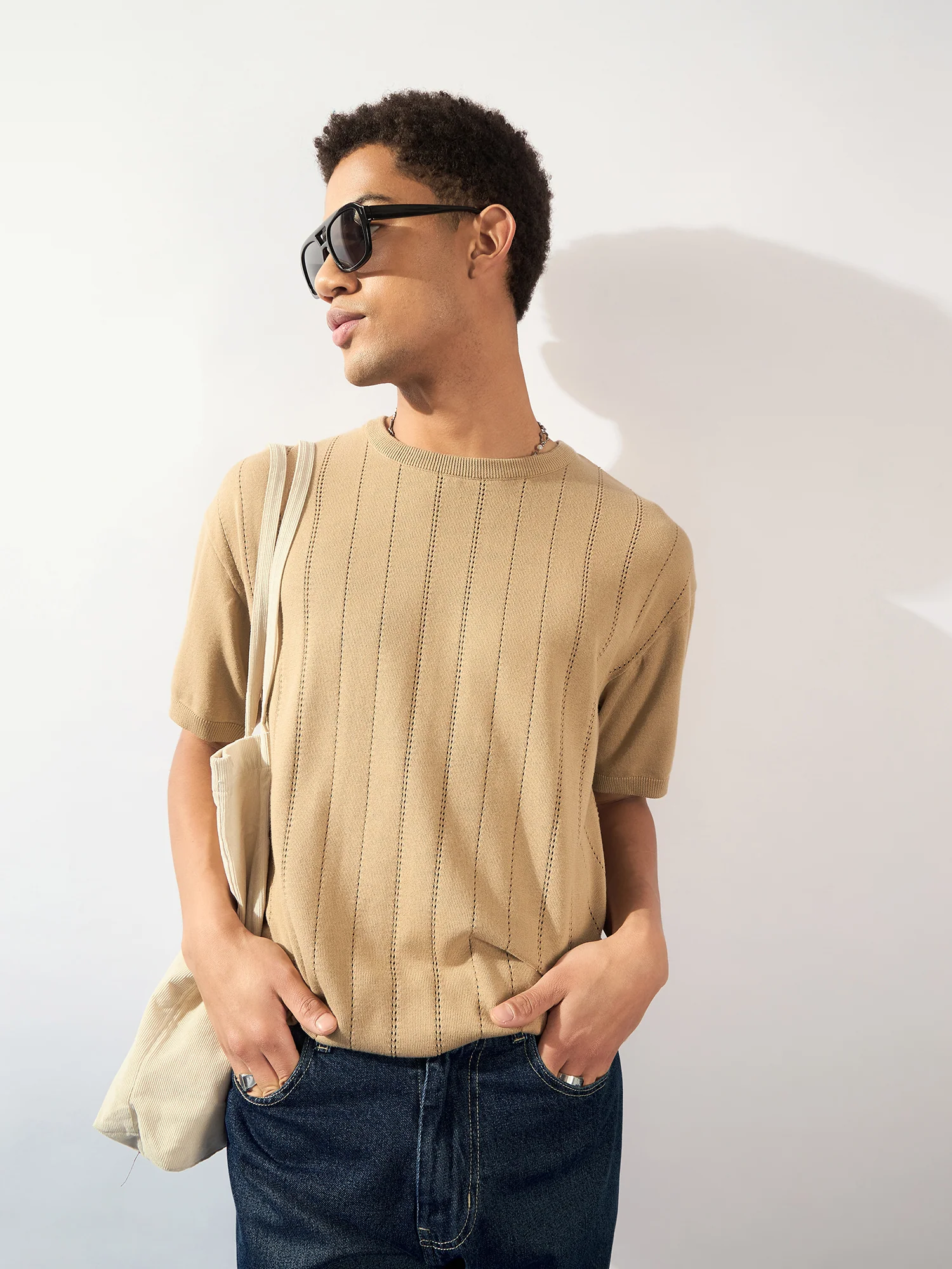 Off White: Relaxed Knitted T-Shirt