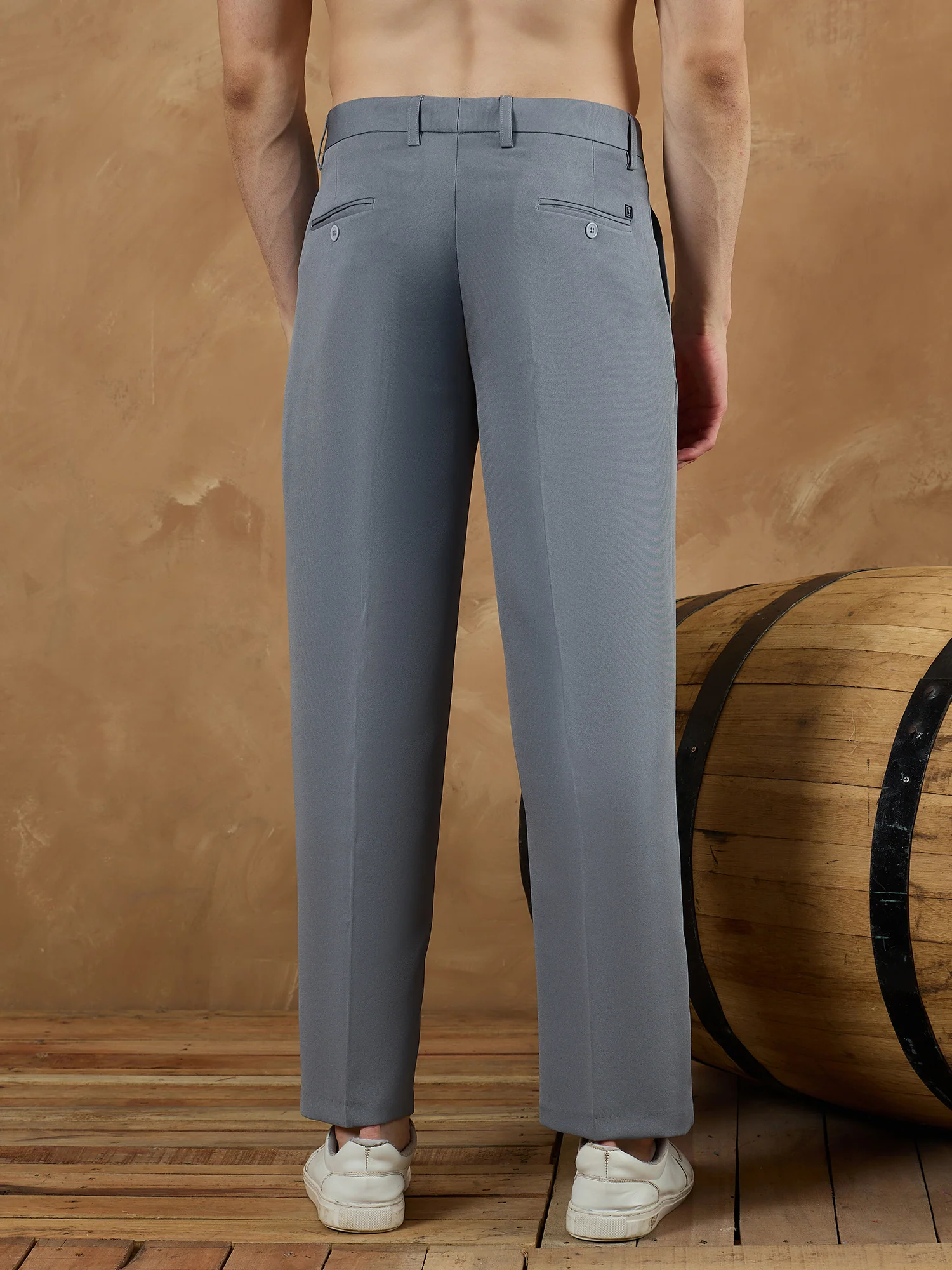 Stone Grey: Korean Baggy Fit Trouser