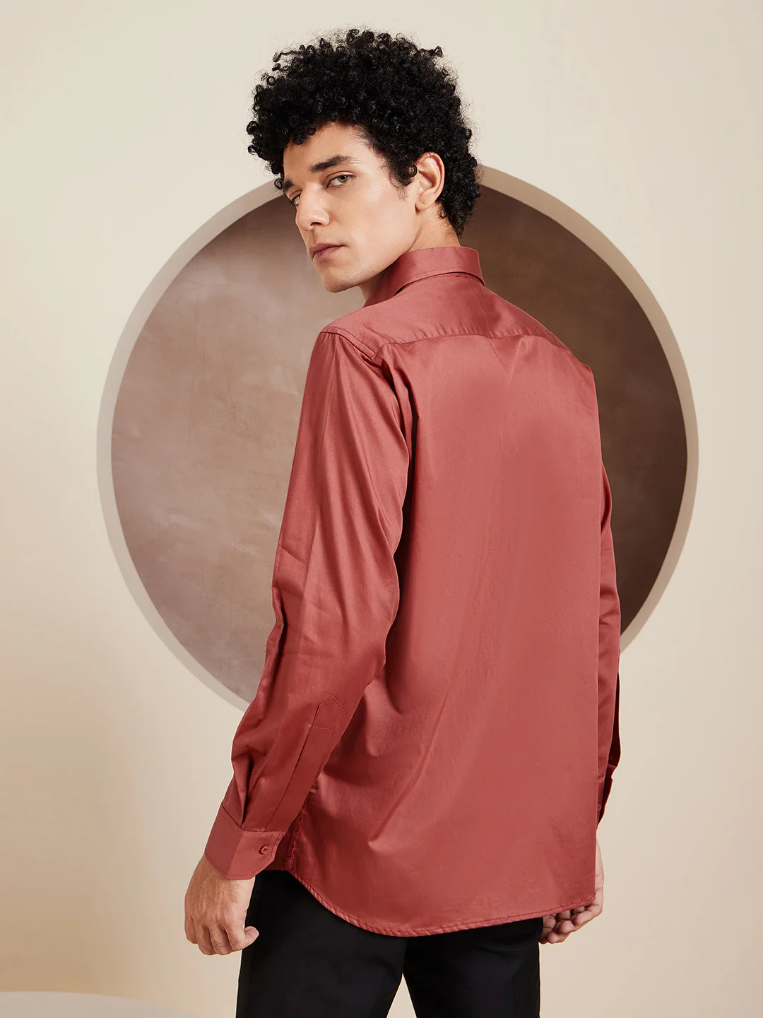 DENNISON Maroon Pure Cotton Formal Shirt