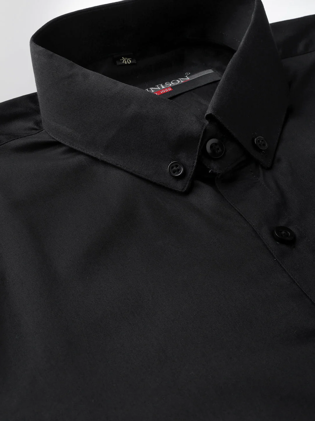 Black: Comfort Regular Fit Solid Formal Shirt