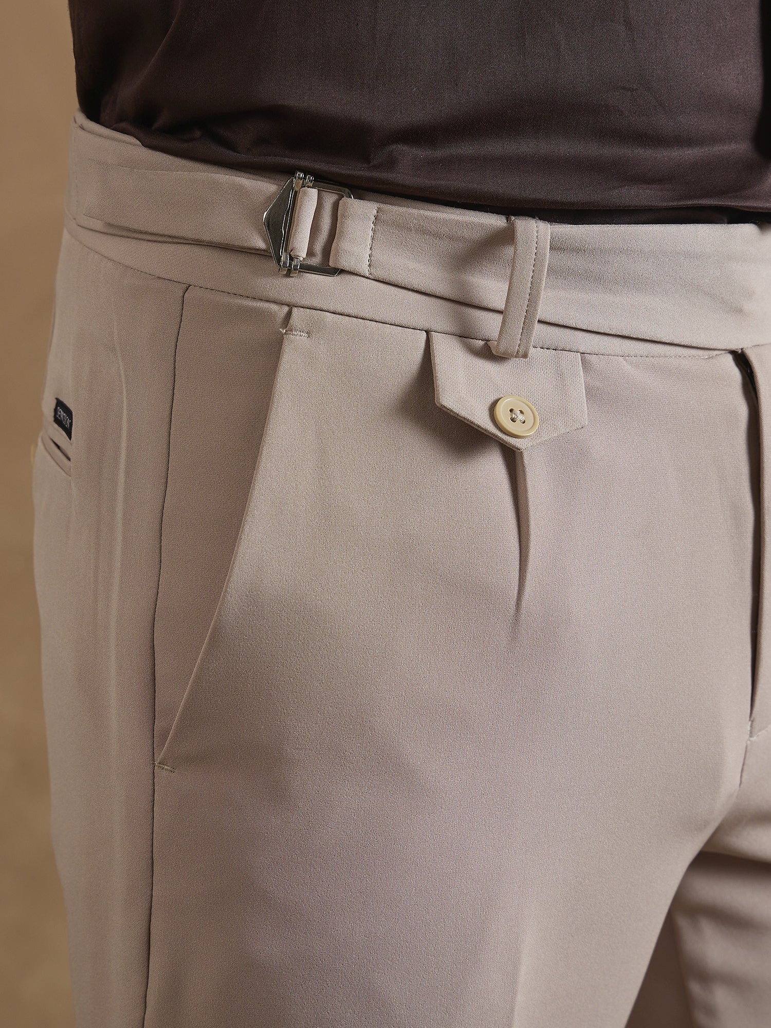 Beige: Adjustable Fastening Gurkha Trouser