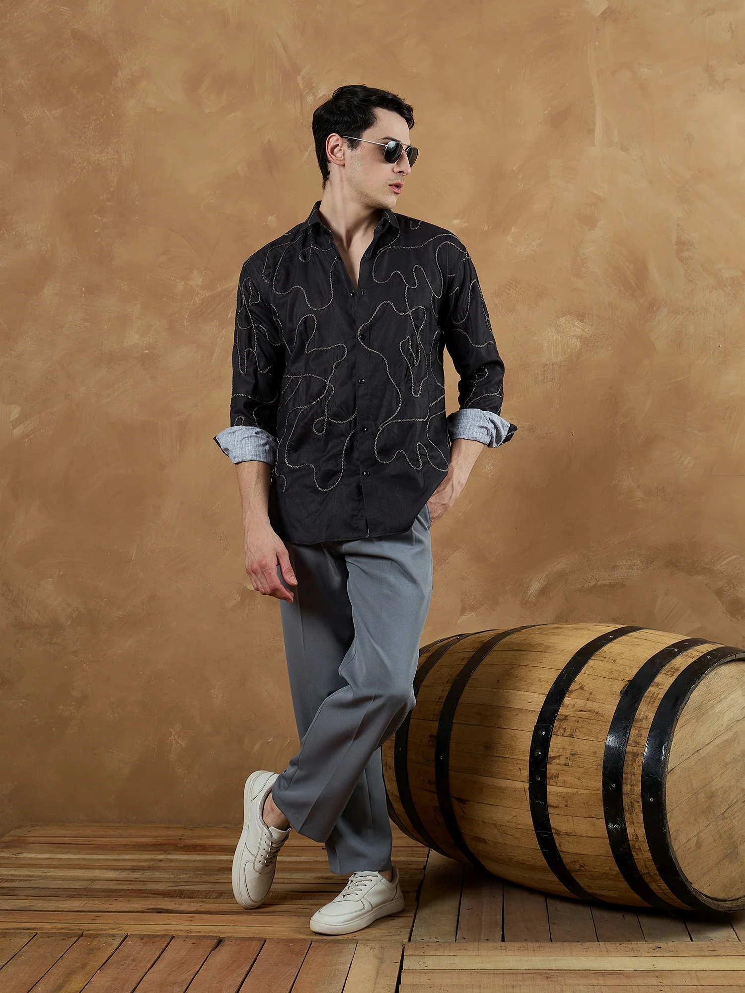 Stone Grey: Korean Baggy Fit Trouser
