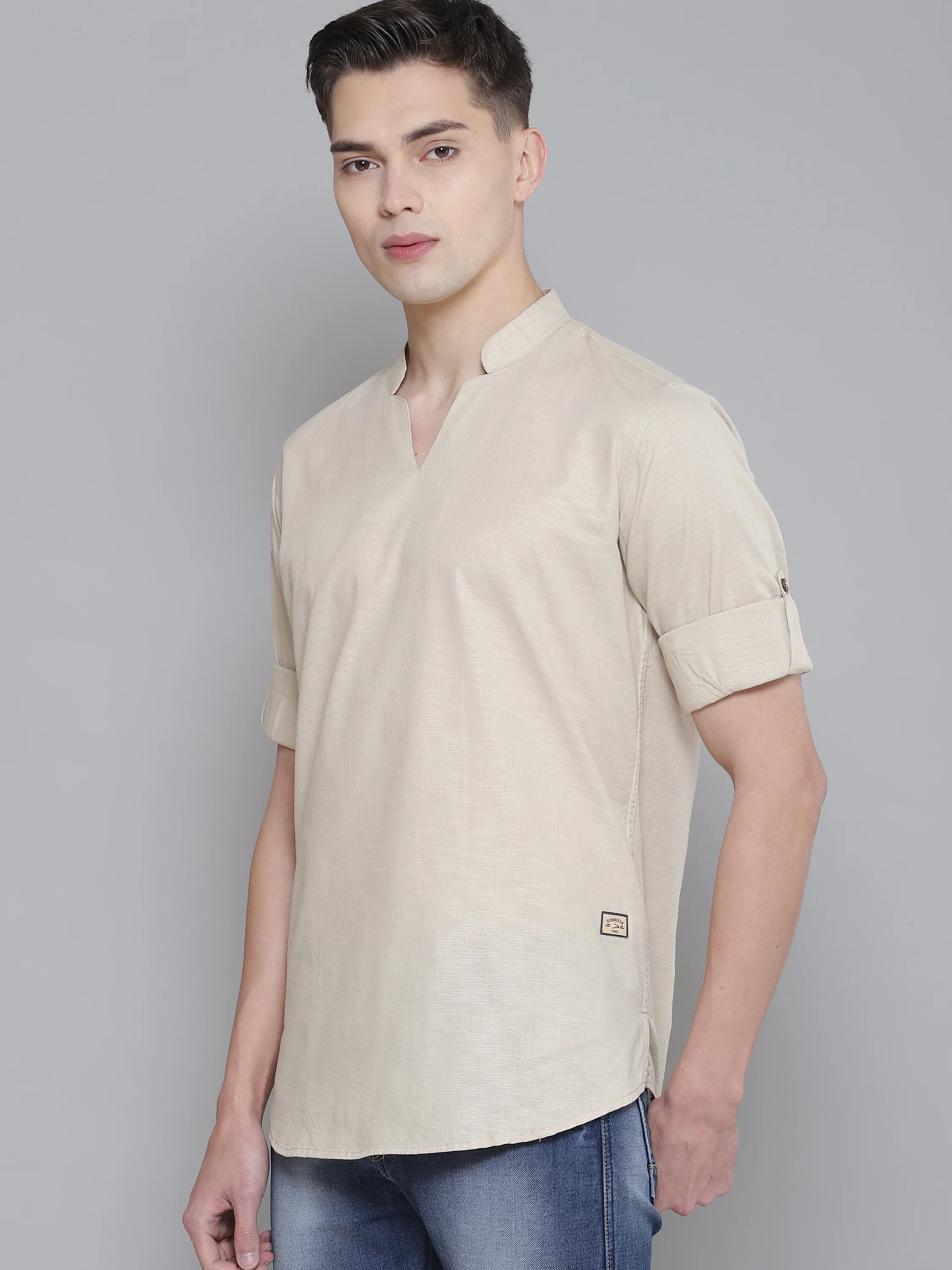 Men Beige Comfort Fit Kurta