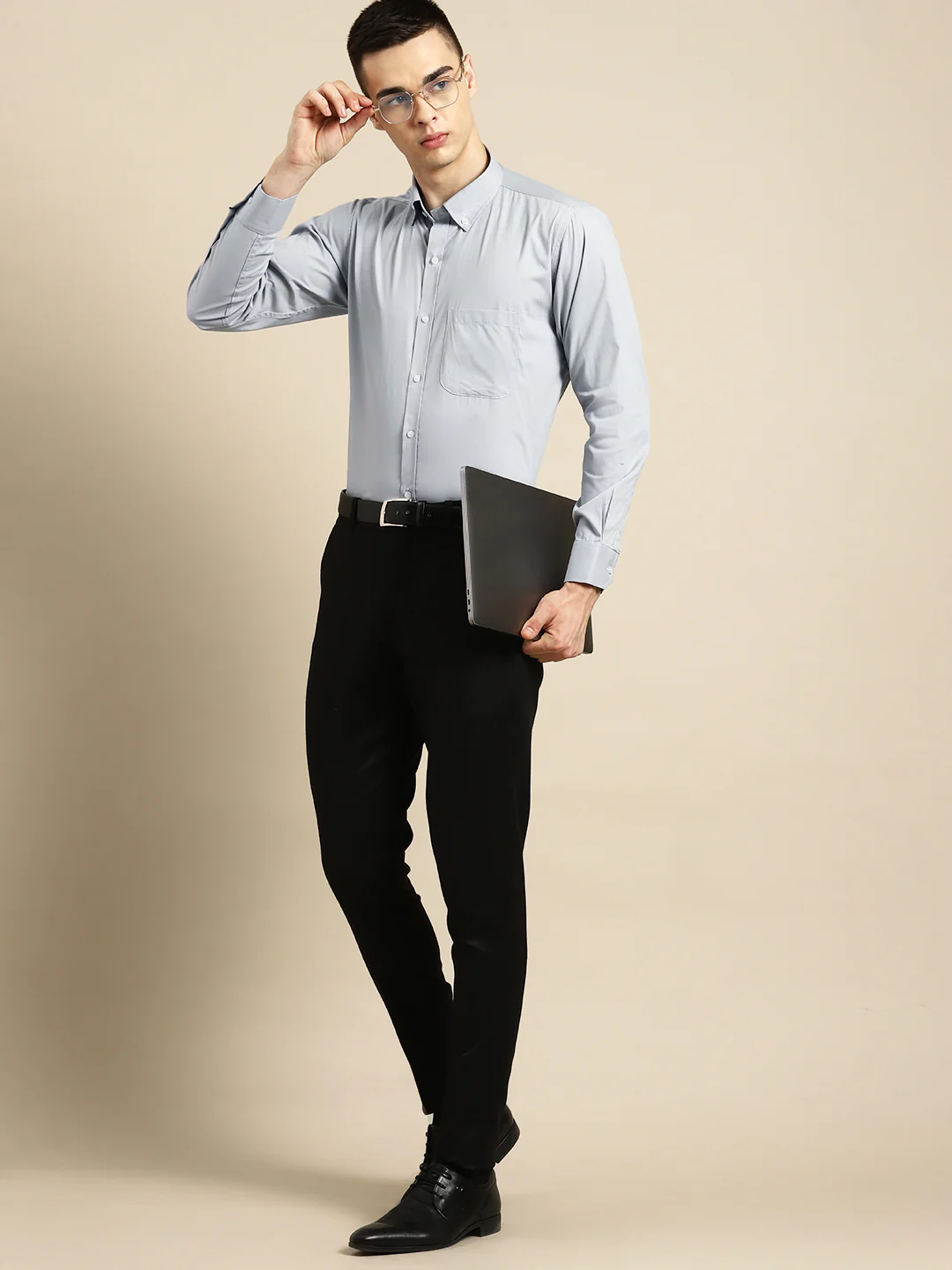Grey: Laffer Smart Opaque Formal Shirt