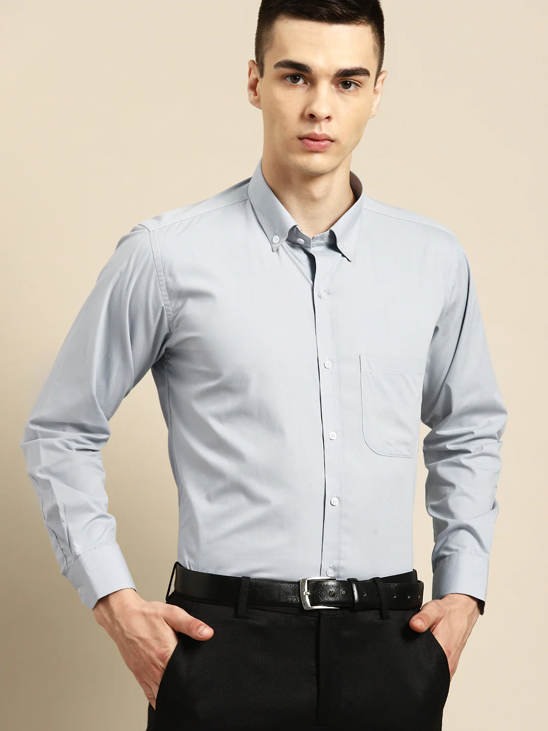 Grey: Laffer Smart Opaque Formal Shirt
