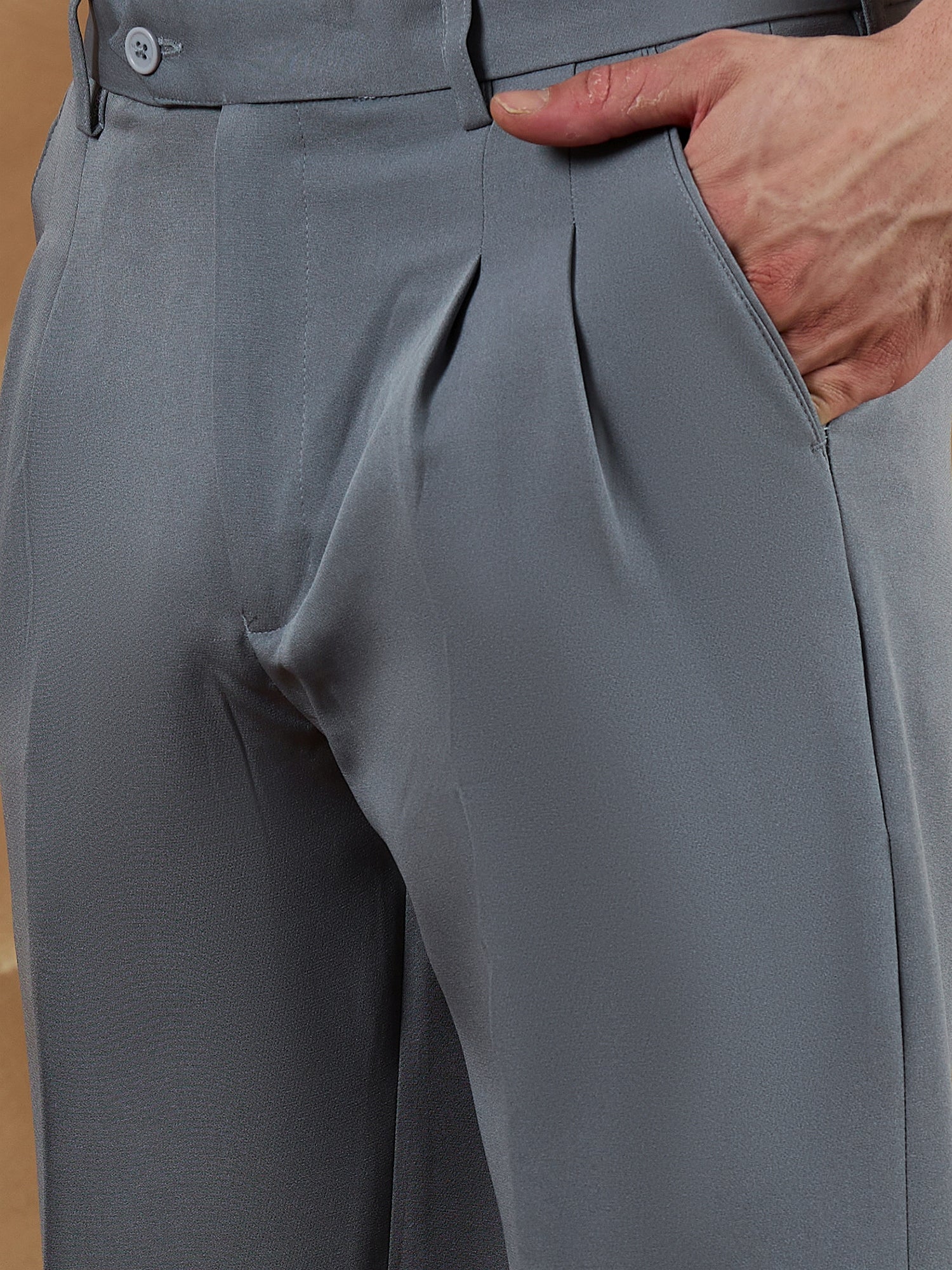 Stone Grey: Korean Baggy Fit Trouser