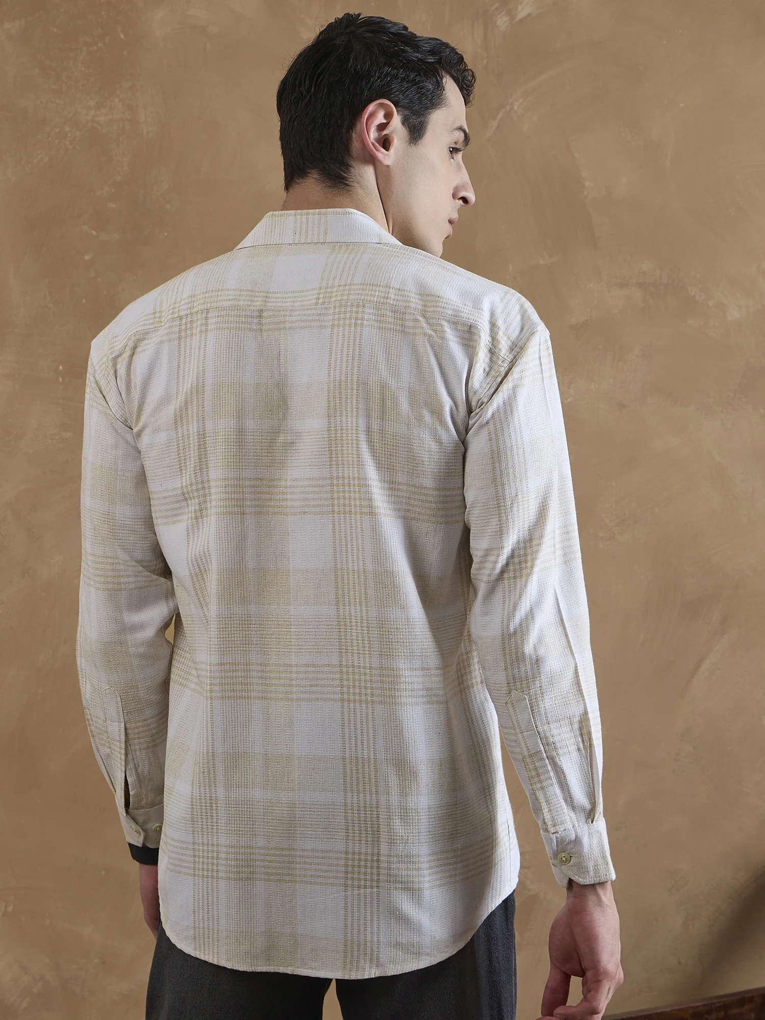 Yellow & White: Full Sleeves Checkered Shirt