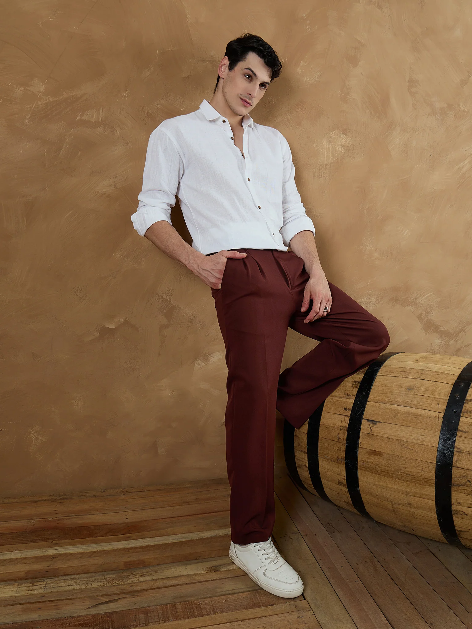 Maroon: Korean Baggy Fit Trouser