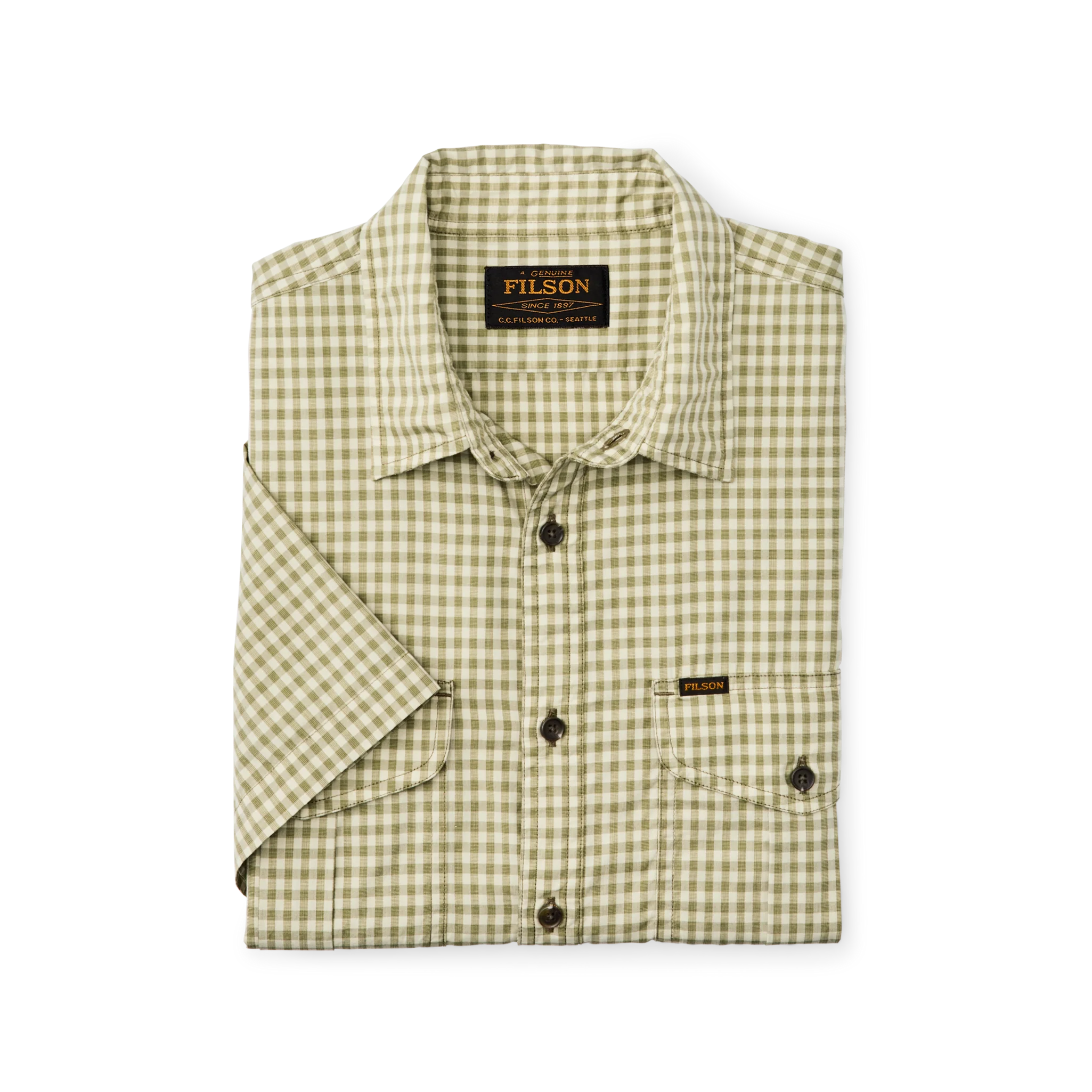 Filson's Washed Short Sleeve Feather Cloth Shirt