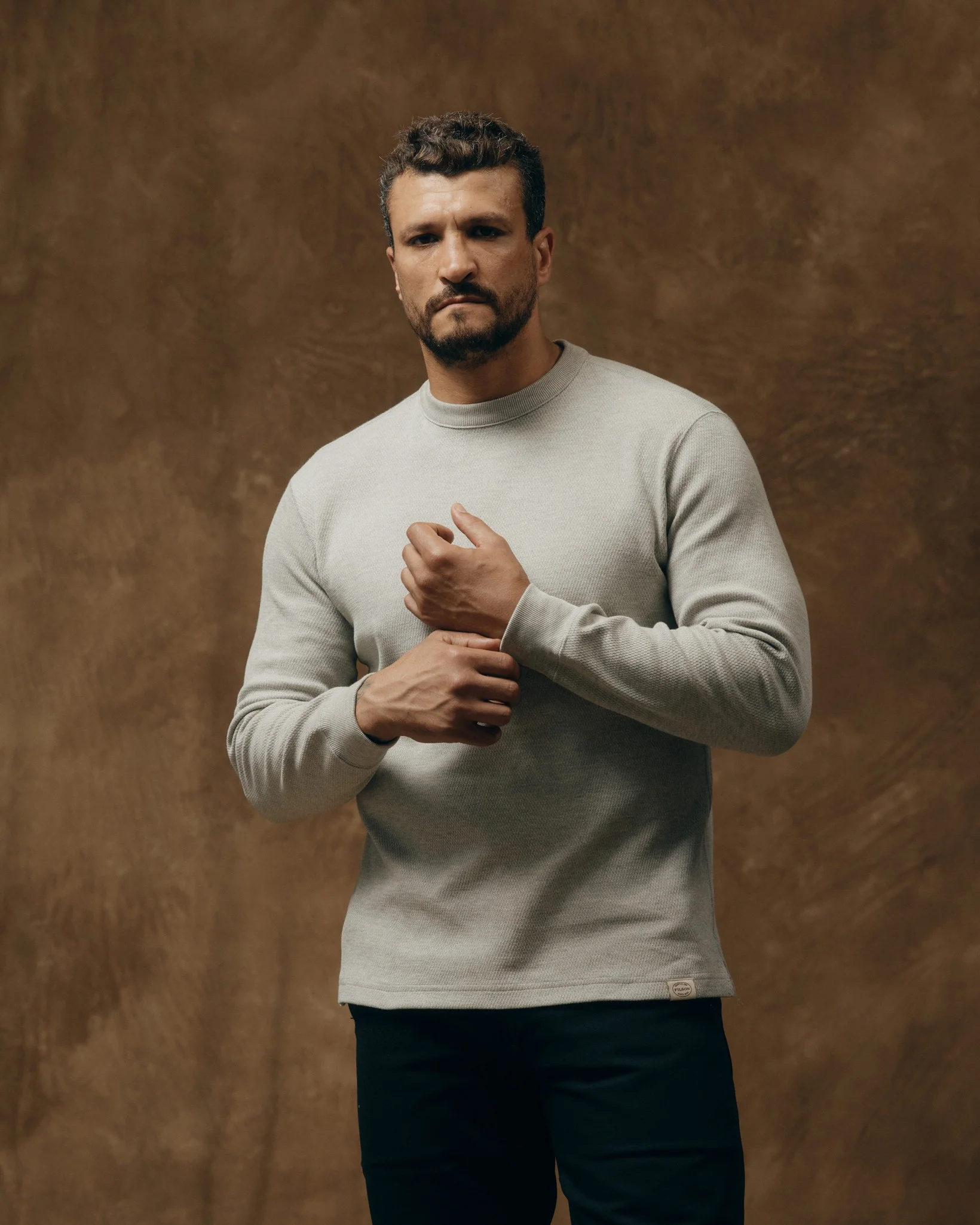 Waffle Knit Thermal Crewneck