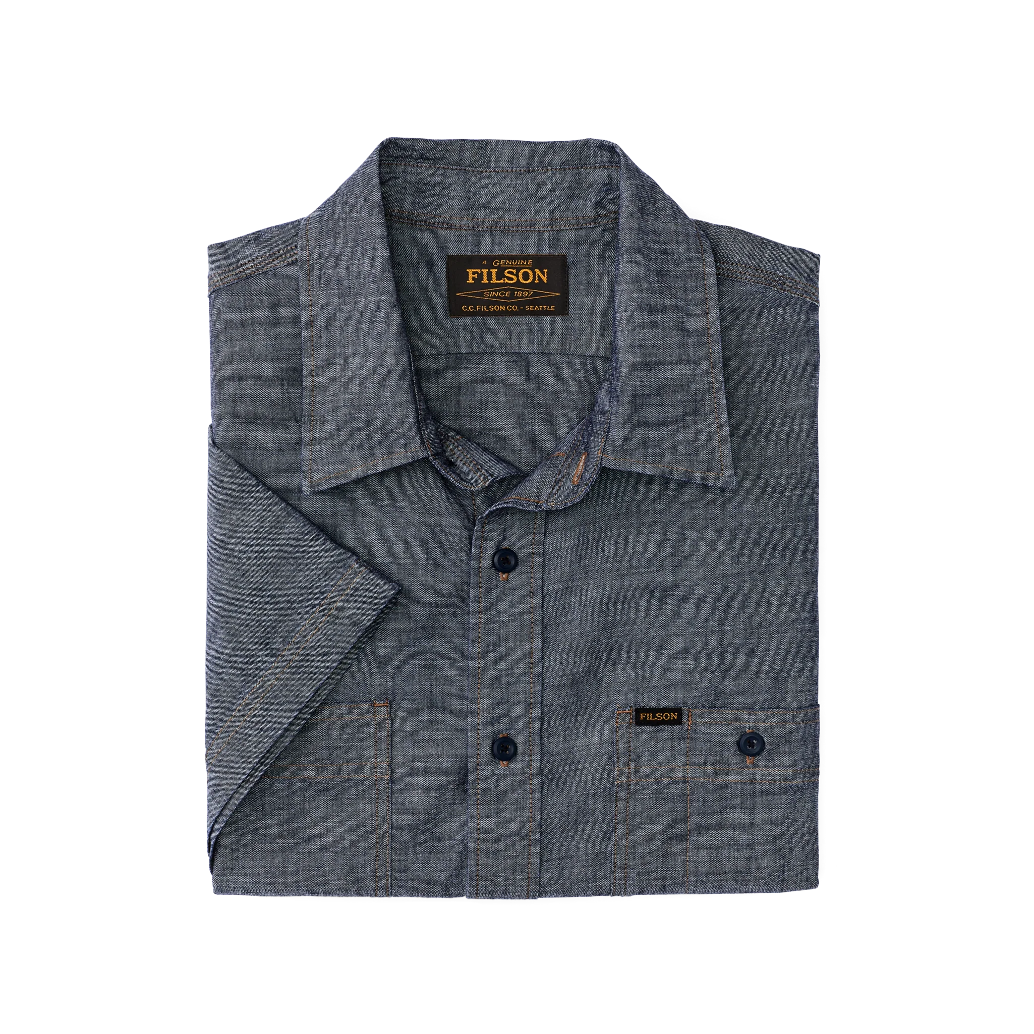 Short Sleeve Chambray Shirt