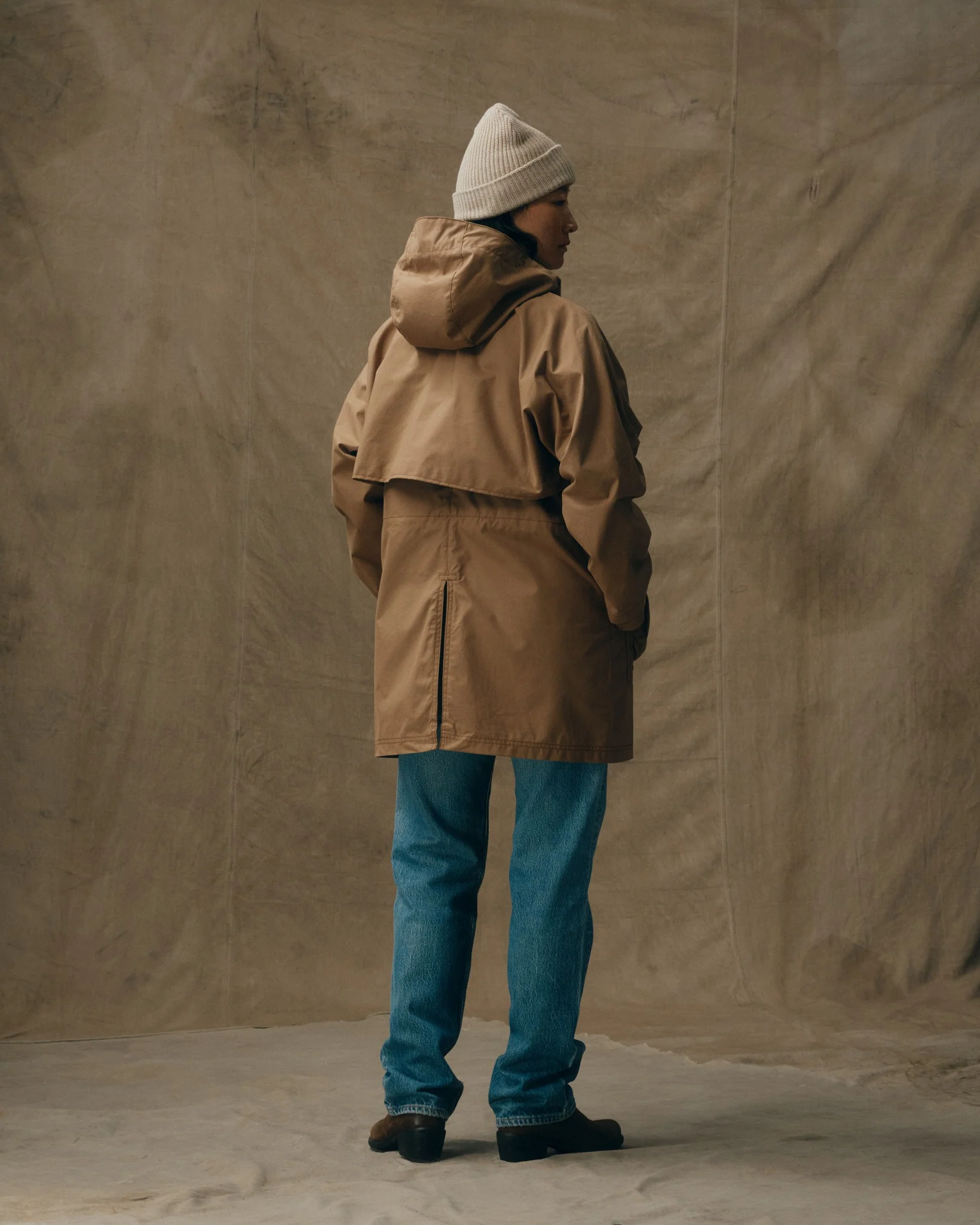 Women's Aviator Cloth Long Raincoat