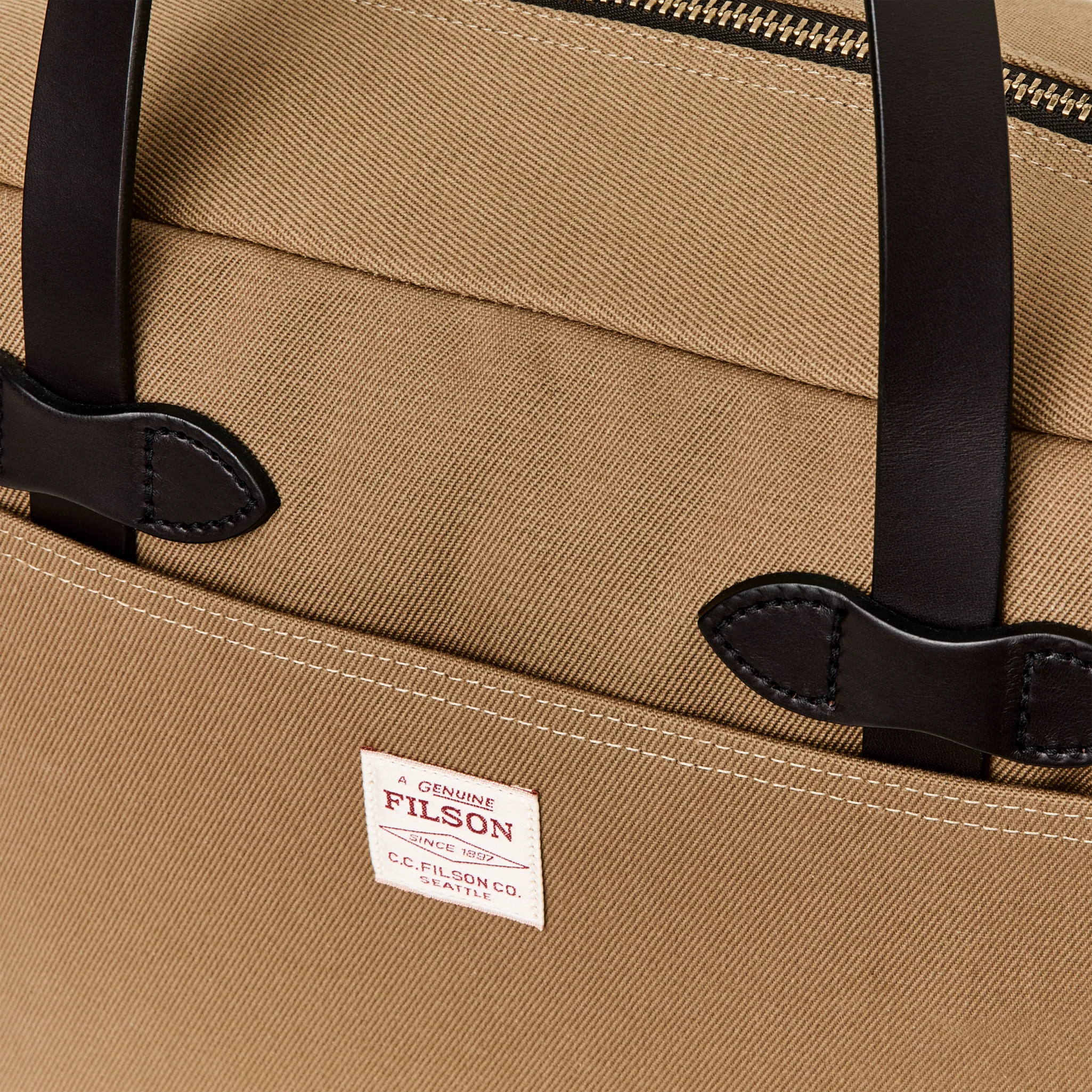 Rugged Twill Zipper Tote Bag