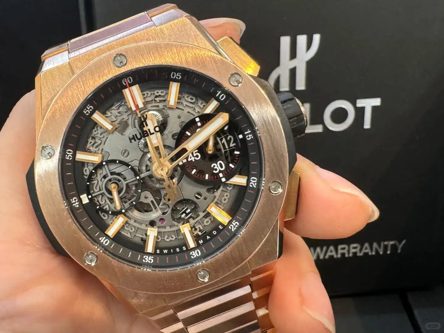 Hublot Big Bang Men Automatic Black 18ct Rose Gold Watch 451.OX.1180.OX