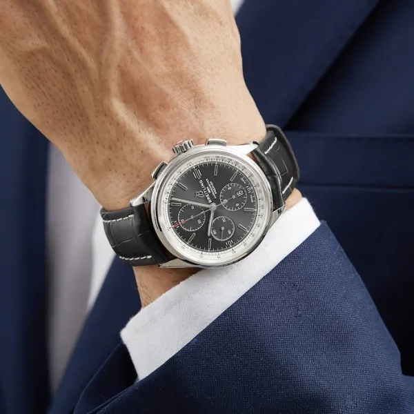 Breitling Premier Men Automatic Black Crocodile Watch A13315351B1P1