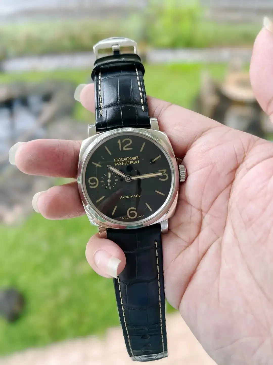 Panerai Radiomir Men Automatic Black Alligator Watch PAM00572