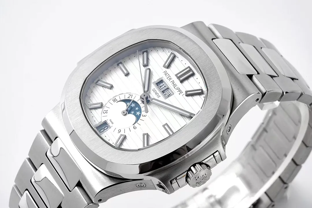 Patek Philippe Nautilus Silver Annual Calendar