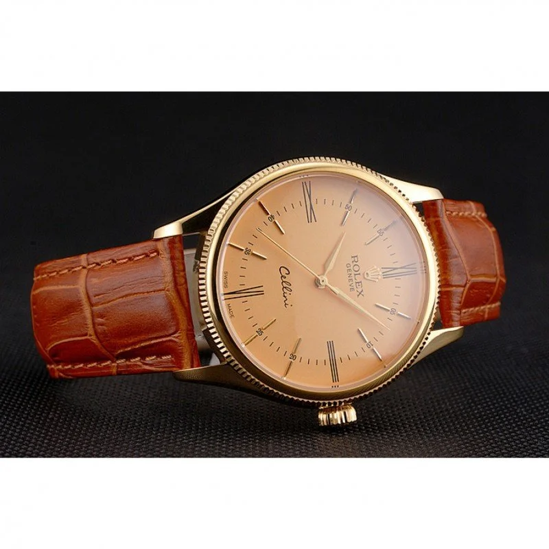 Superclone Rolex Cellini 38mm Gold Dial REP016798