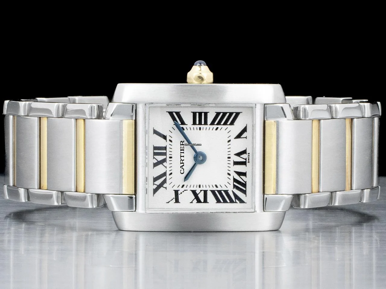 Cartier Tank Française Women Quartz Silver Bicoloured Watch W2TA0003