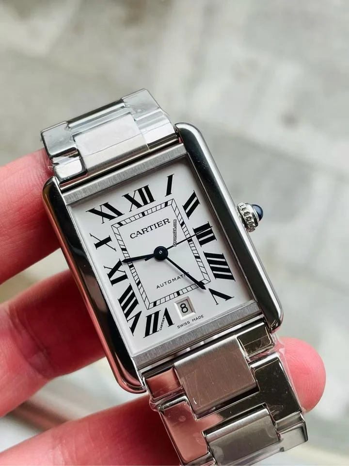Cartier Tank Must Men Automatic Silver Stainless Steel Watch WSTA0053