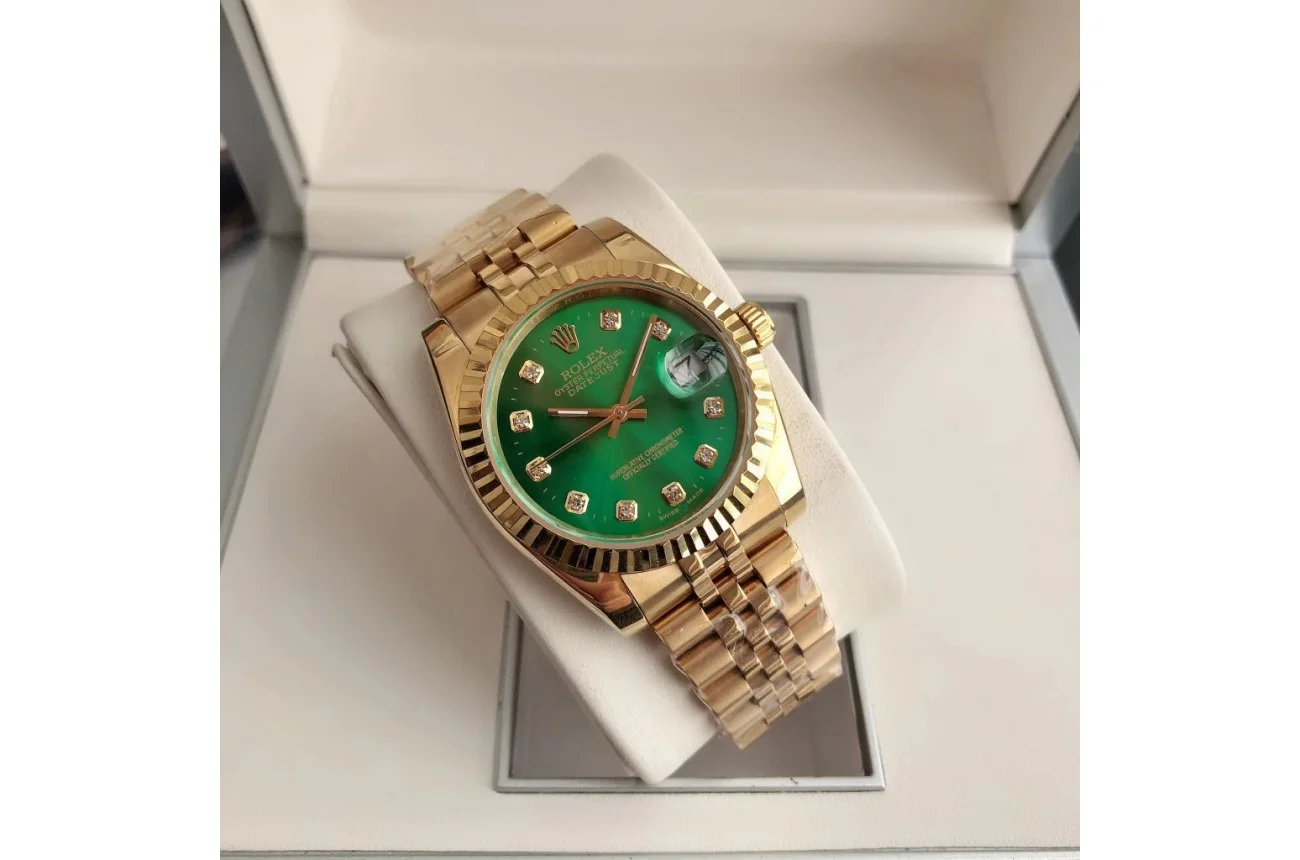 Couple Watches Rolex Datejust 36/28mm RG/RG Jub Green/Dial