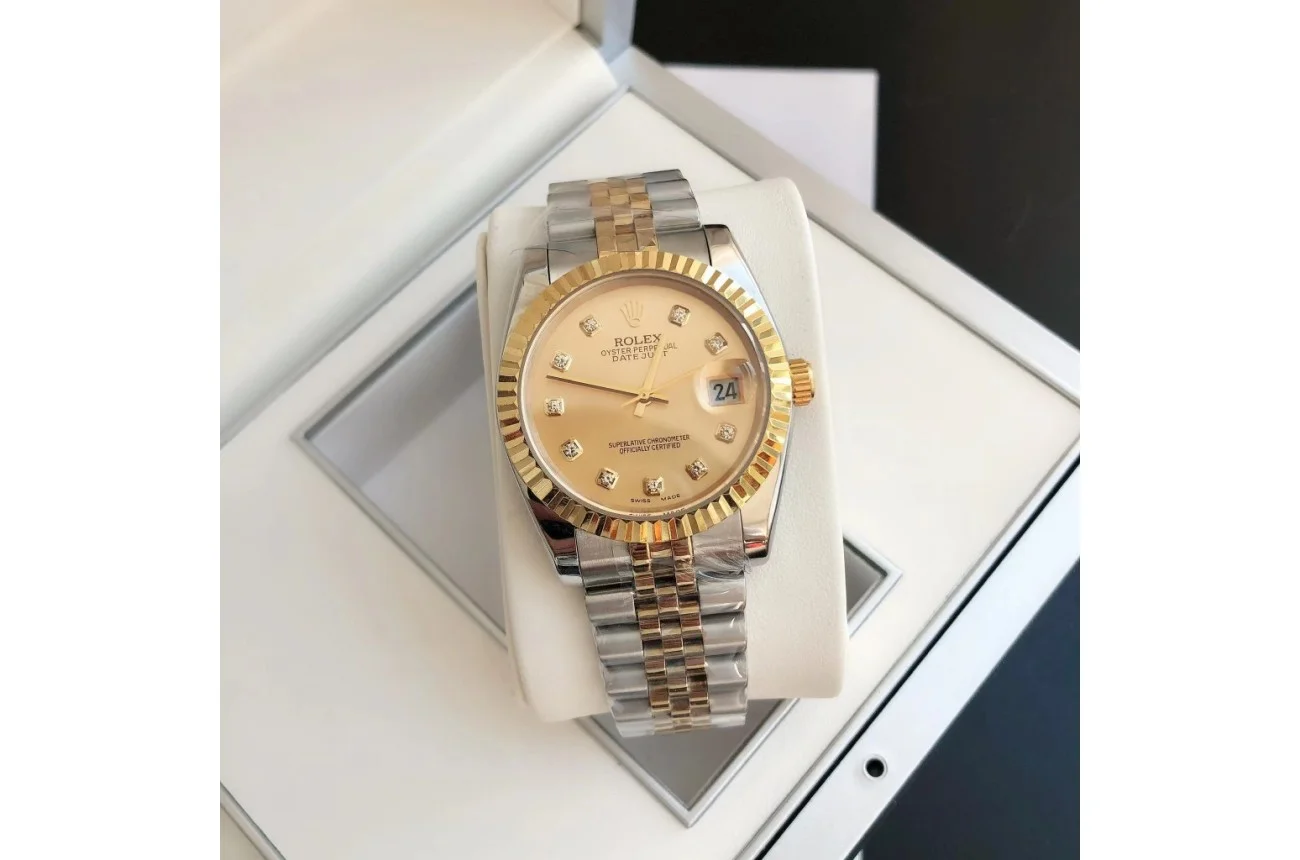 Couple Watches Rolex Datejust 36/28mm RG/SS Jub Gold/Dial