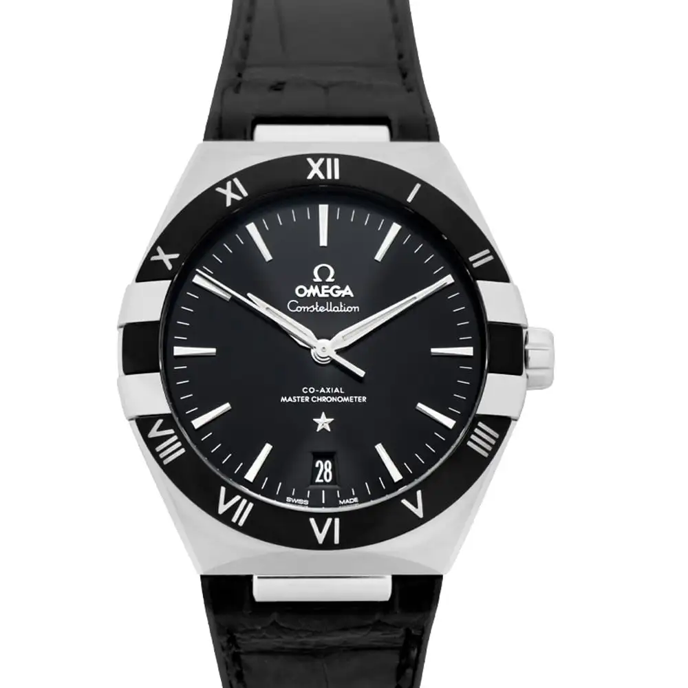 Omega Constellation Men Automatic Black Leather Watch O13133412101001