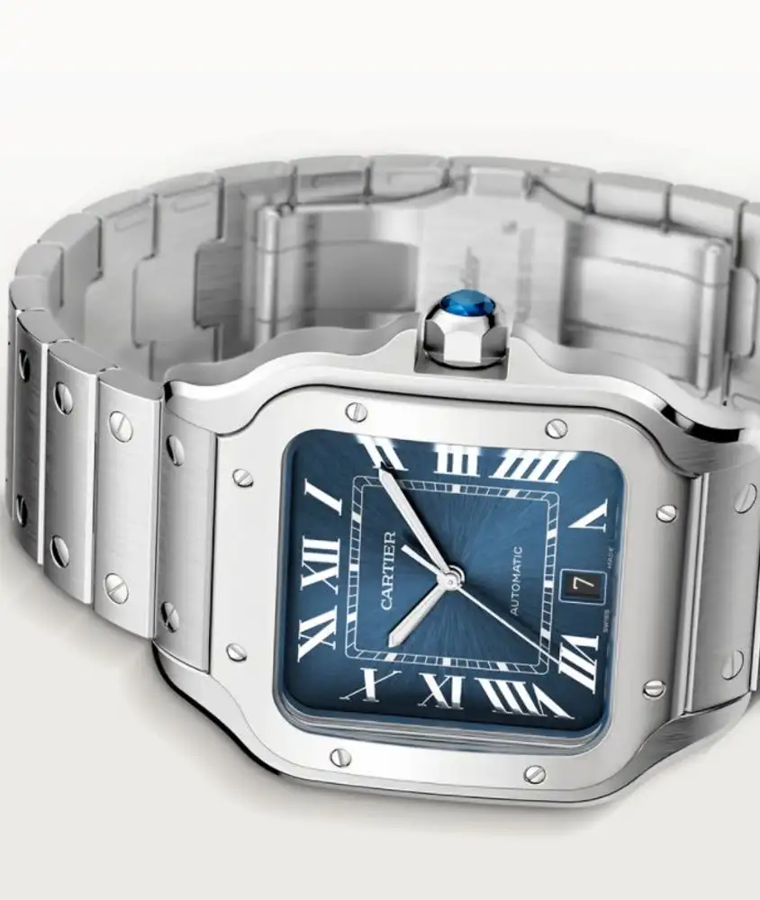 Cartier Santos de Cartier Men Automatic Blue Stainless Steel Watch WSSA0030