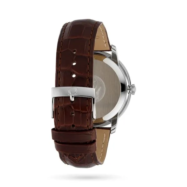 Omega De Ville Men Automatic Silver Leather Watch O42413402002002