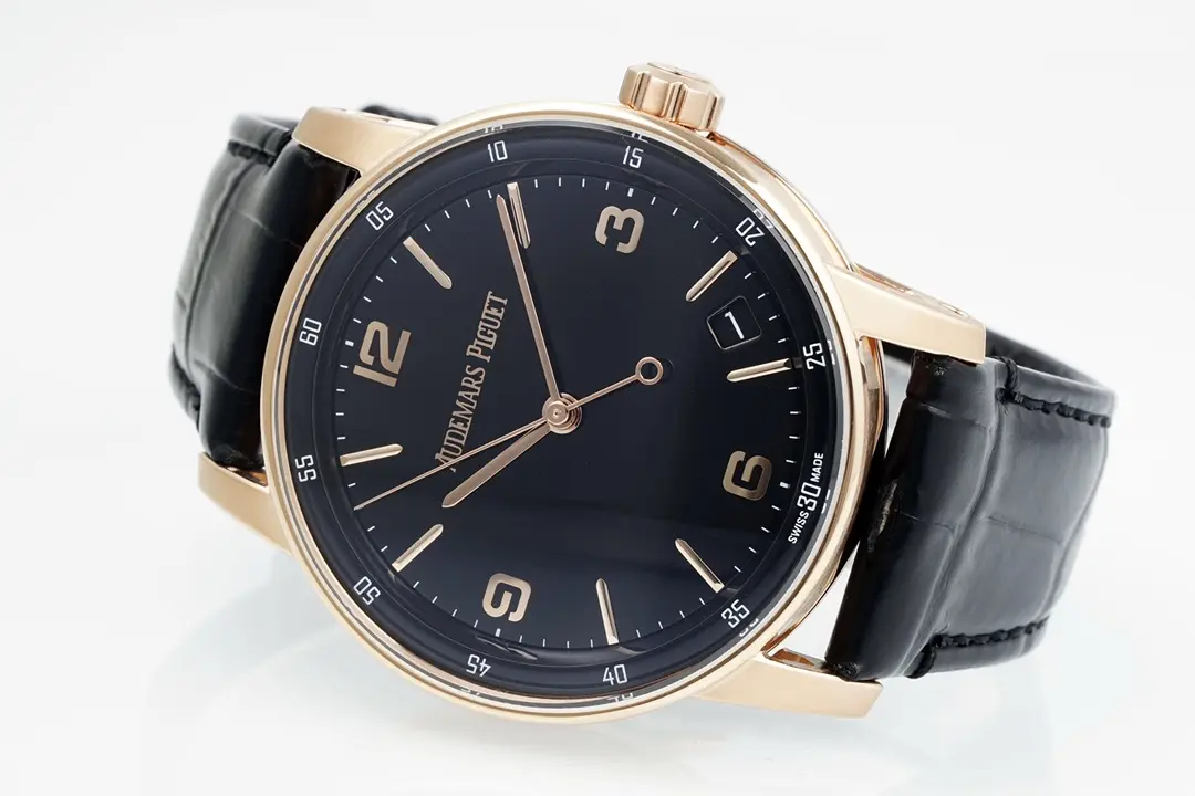 watch Audemars Piguet CODE 11.59 Blue Dial Three-Hand Automatic Watch   Rose Gold and Stainless Steel, 41mm