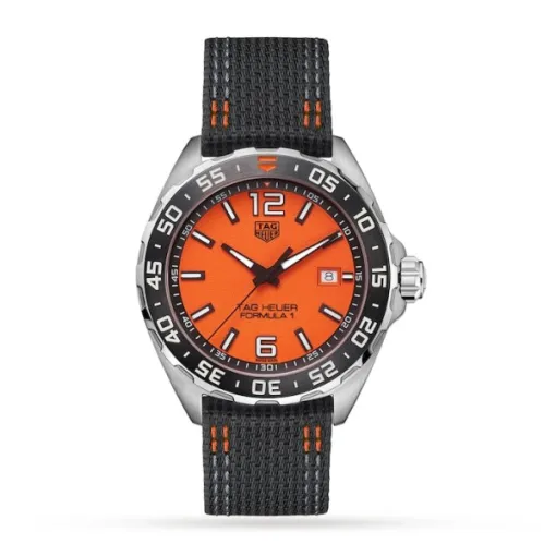 TAG Heuer Formula 1 Men Quartz Orange Canvas Watch WAZ101A.FC8305