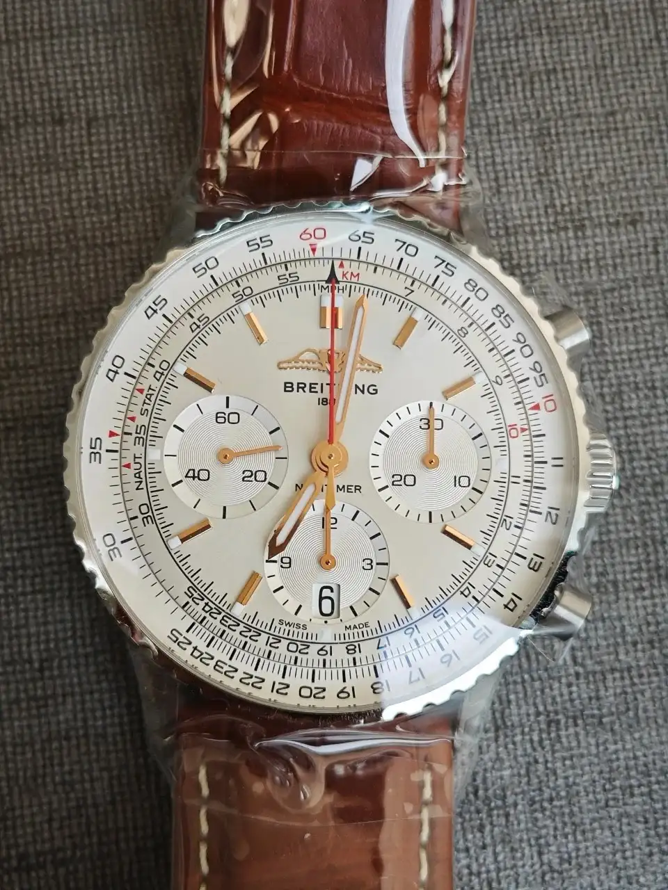 Breitling Navitimer Men Automatic Silver Stainless Steel Watch AB0139211G1A1