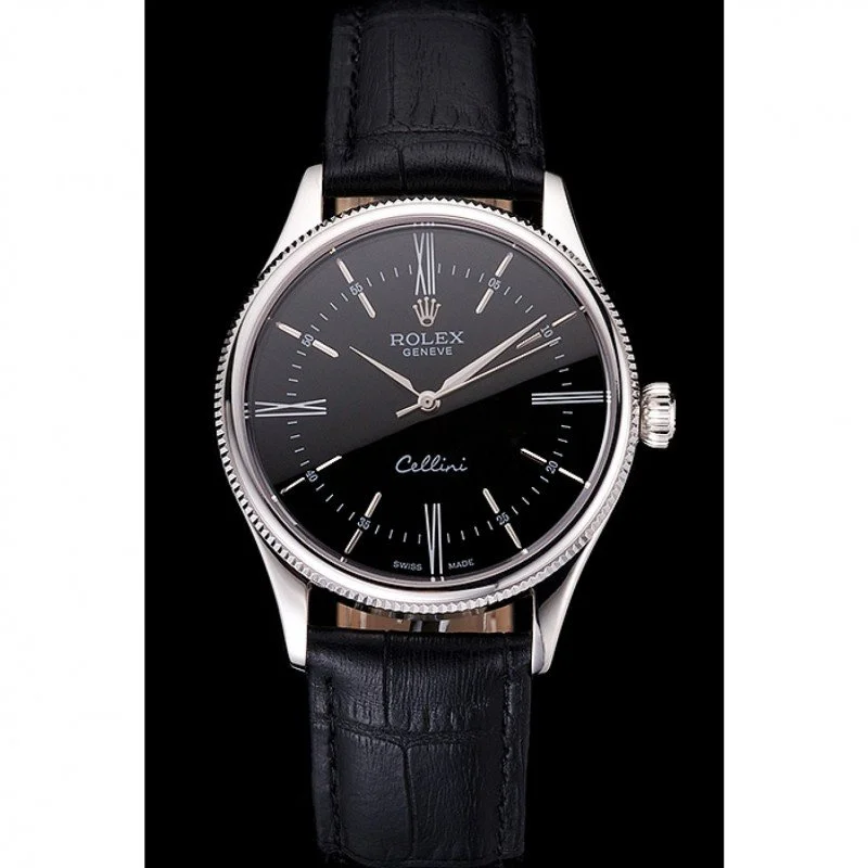 Superclone Rolex Cellini 38mm Black Dial REP016804