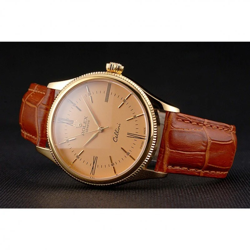 Superclone Rolex Cellini 38mm Gold Dial REP016798