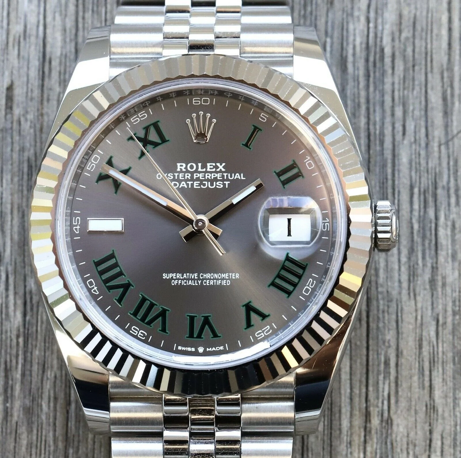 Superclone Rolex Datejust 41mm Rhodium Dial 126334  Wimbledon  Flutted / Jubilee