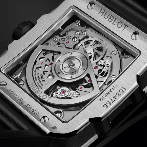 Hublot Square Bang Men Automatic Skeleton Rubber Watch 821.NX.0170.RX