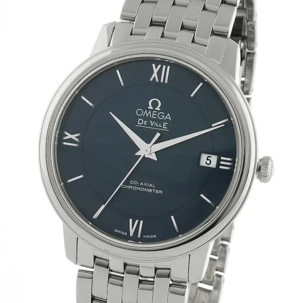 Omega De Ville Men Automatic Blue Stainless Steel Watch O42410402003001