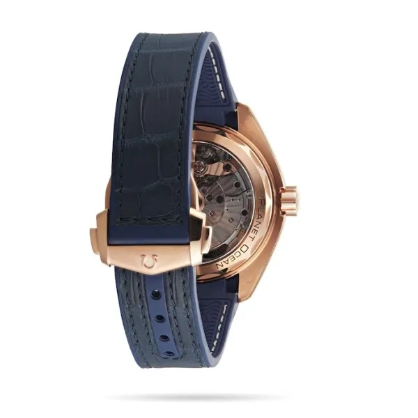 Omega Planet Ocean Men Automatic Blue Leather Watch O21563442103001