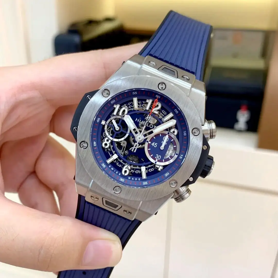 Hublot Big Bang Men Automatic Blue Rubber Watch 411.NX.5179.RX