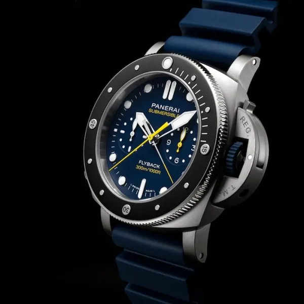 Panerai Submersible Men Automatic Blue Rubber Watch PAM01291