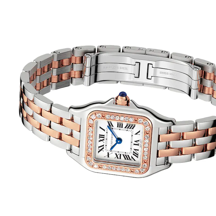 Cartier Panthère de Cartier Women Quartz Silver 18ct Rose Gold Watch W3PN0006