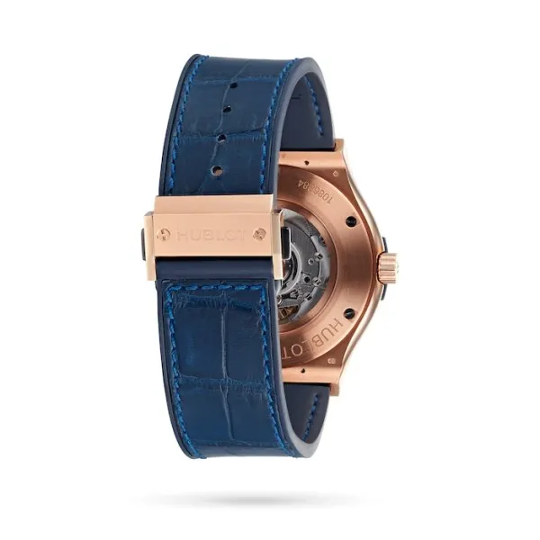 Hublot Classic Fusion Men Automatic Blue Leather Watch 511.OX.7180.LR