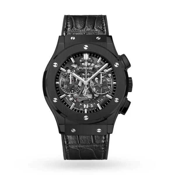 Hublot Classic Fusion Men Automatic Black Alligator Watch 525.CM.0170.LR
