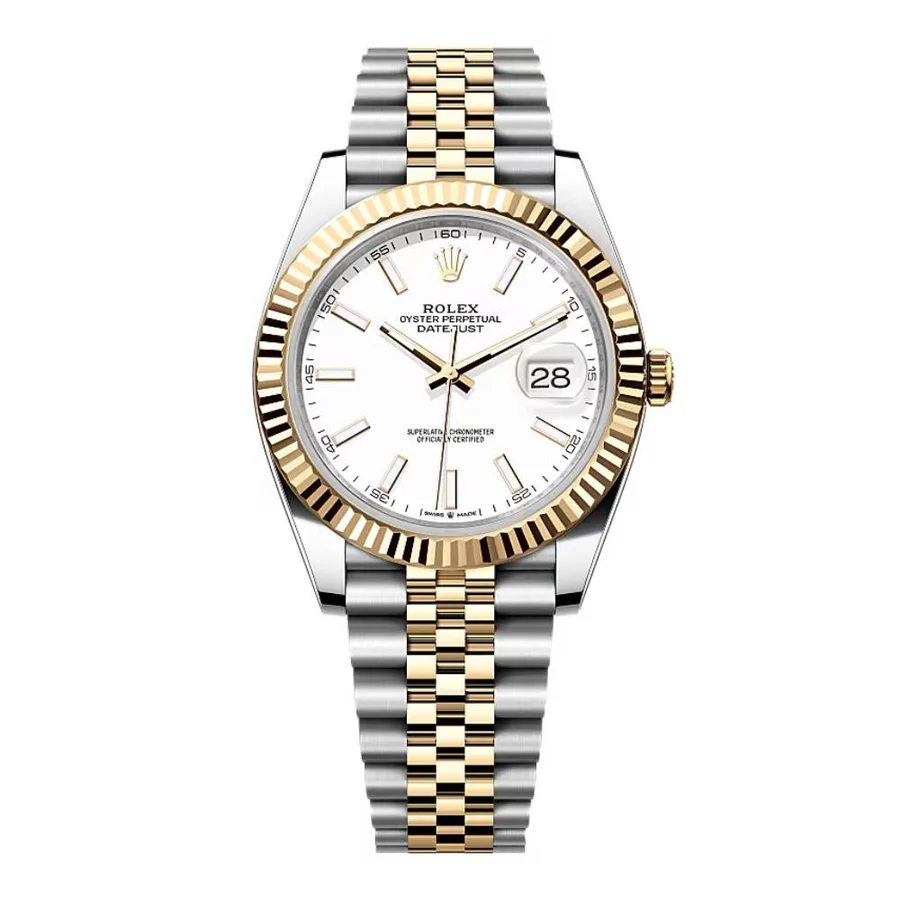 ROLEX DATEJUST SILVER DIAL SAPPHIRE CRYSTAL 41MM SWISS REPLICA m126333.0004
