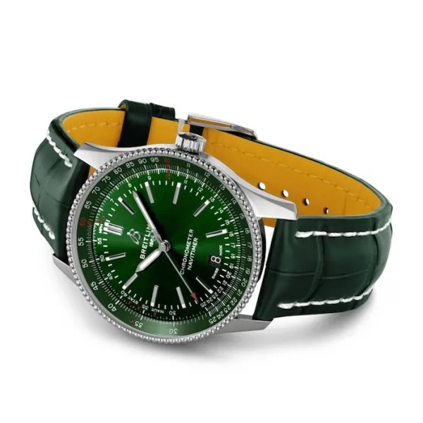 Breitling Navitimer Men Automatic Green Alligator Watch A17326361L1P2