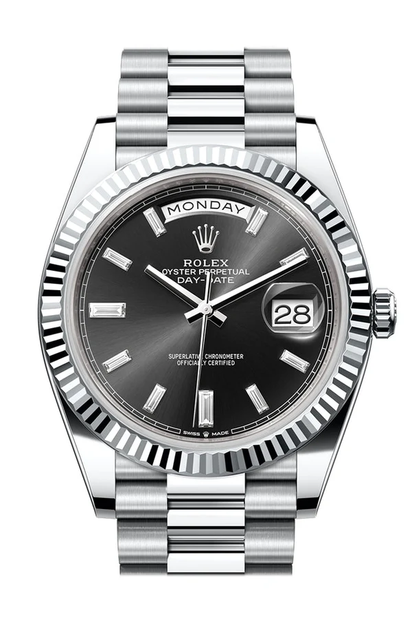 ROLEX DAY DATE BLACK DIAL SAPPHIRE CRYSTAL 41MM SWISS REPLICA 118239.1