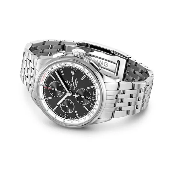 Breitling Premier Men Automatic Black Stainless Steel Watch A13315351B1A1