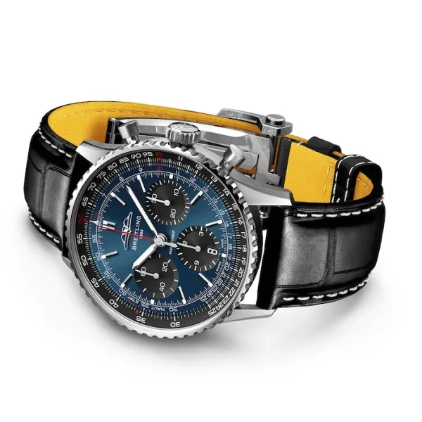Breitling Navitimer Men Automatic Blue Alligator Watch AB0139241C1P1