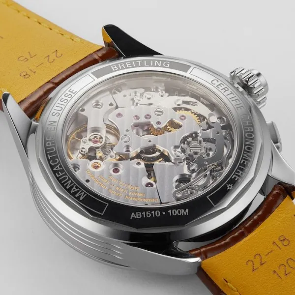 Breitling Premier Men Blue Alligator Watch AB1510171C1P1