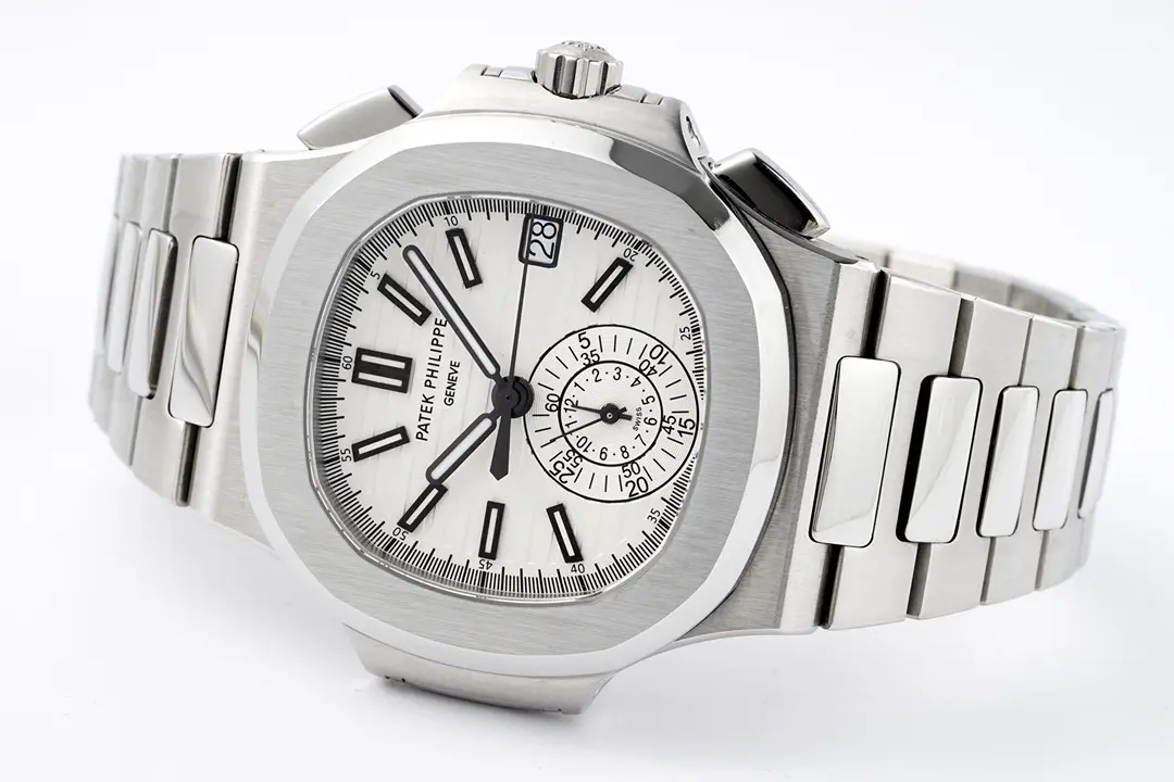 Patek Philippe Silver Nautilus Chronograph Watch